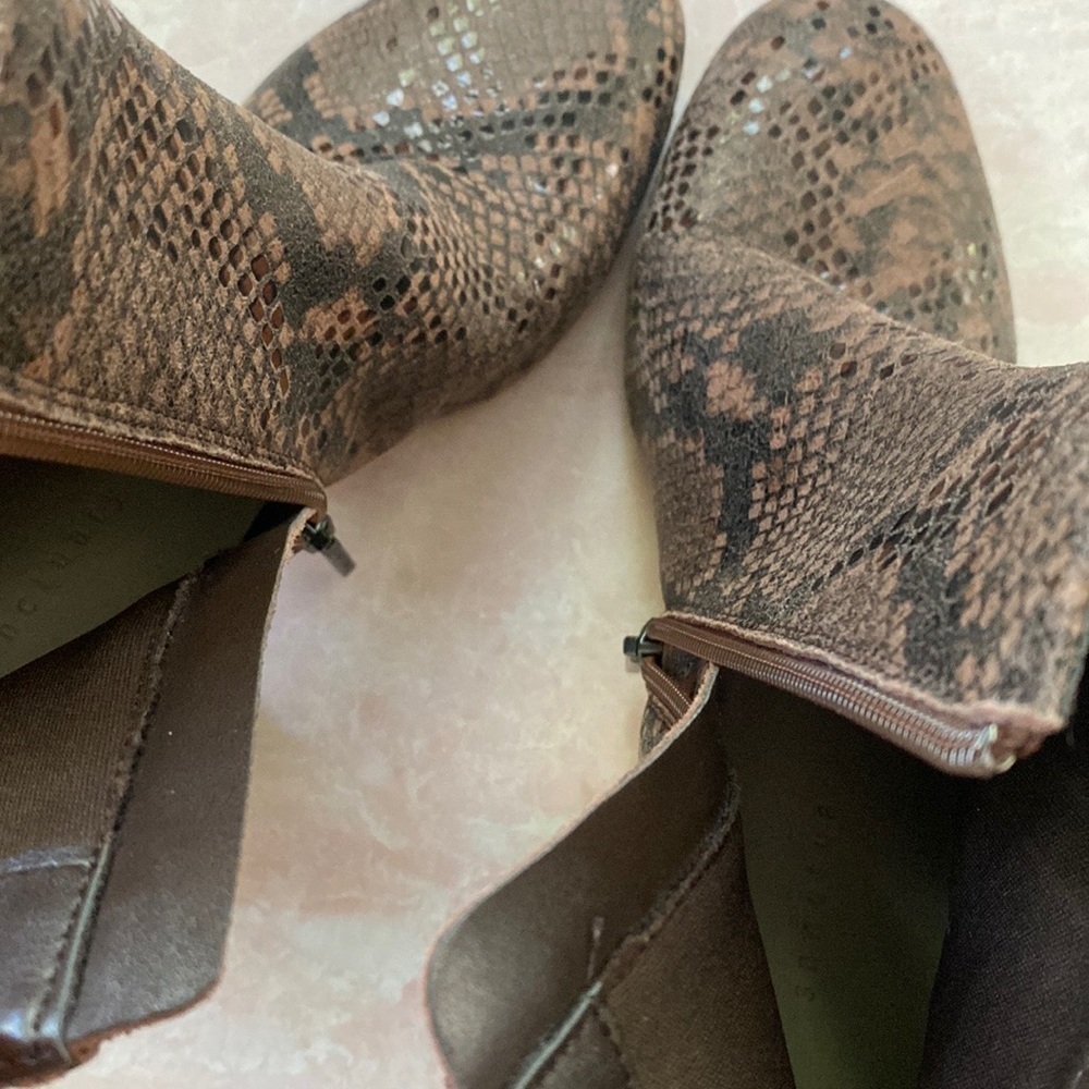 Sanctuary Bossanova Snakeskin Leather Heeled Bootie Sz 7.5M - Picture 6 of 13